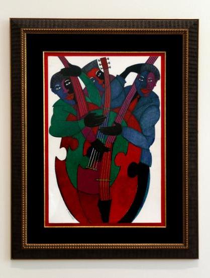 Charles Bibbs-ThreeMusician-Acrylic Paint and Ink on Illustration Board