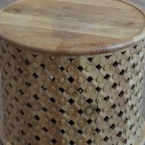 Tan Bamileke Carved Wood Table or Stool